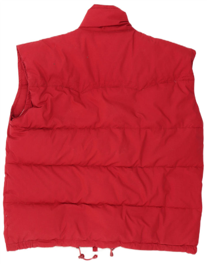 Vintage Mens Padded Gilet UK 40 Large Red Polyester