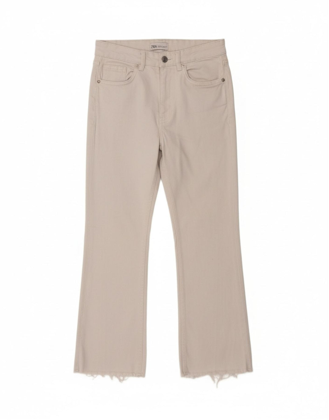 ZARA Womens Cropped Jeans EU 38 Small W28 L25 White Vintage Zara and Second-Hand Zara from Messina Hembry 