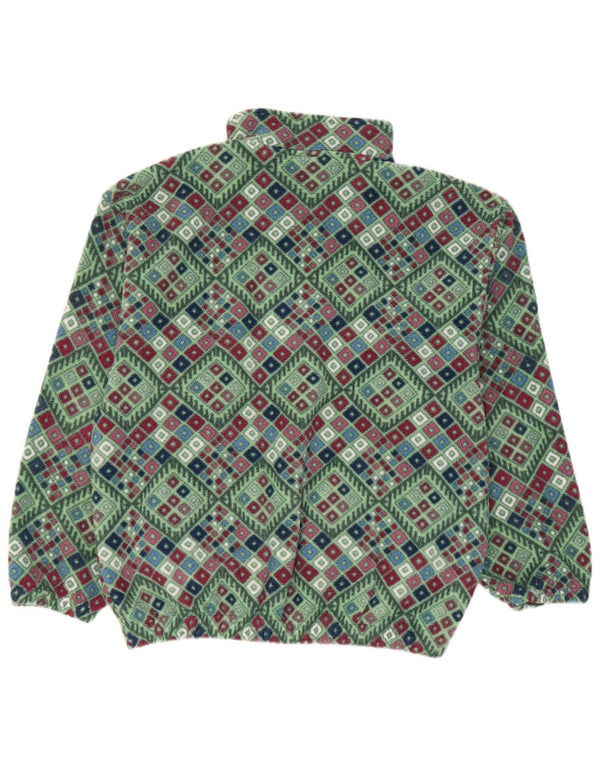 Kappa Girls Zip Neck Fleece Jumper 13-14 Years Green Geometric Polyester