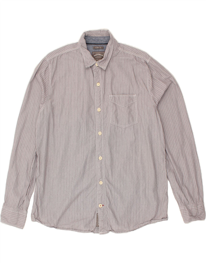 FAT FACE Mens Classic Fit Shirt Large Grey Pinstripe Cotton | Vintage Fat Face | Thrift | Second-Hand Fat Face | Used Clothing | Messina Hembry 