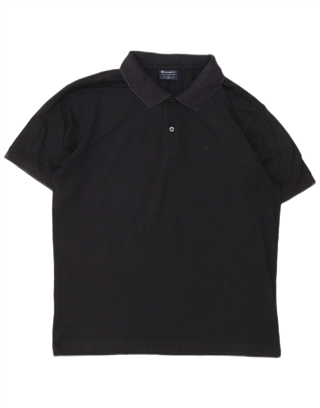 Champion Mens Polo Shirt Large Black Cotton