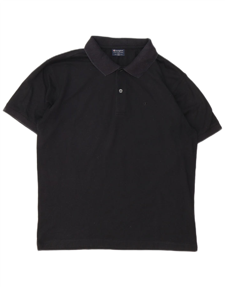 Champion Mens Polo Shirt Large Black Cotton