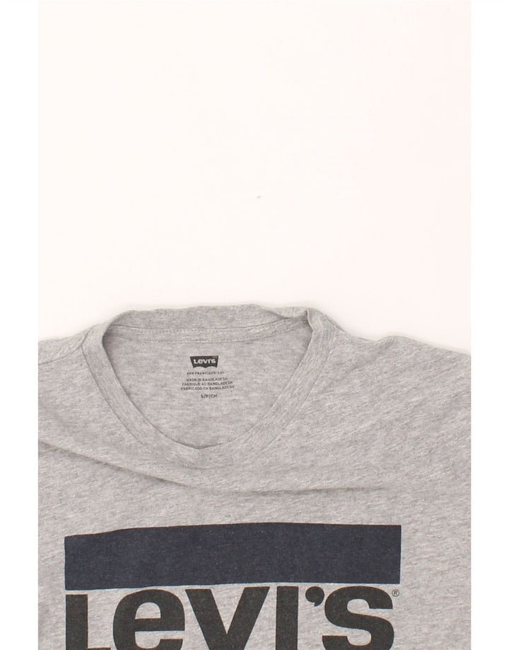 LEVI'S Womens Graphic T-Shirt Top UK 10 Small Grey Cotton Vintage Levi's and Second-Hand Levi's from Messina Hembry 
