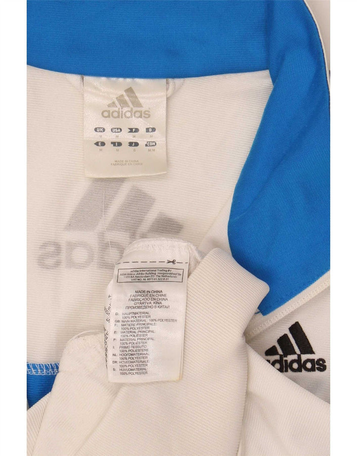 Adidas Mens Graphic Tracksuit Top Jacket Medium White Colourblock Polyester