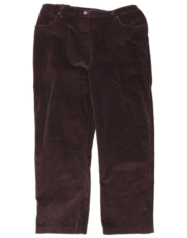 Cotton Traders Womens Straight Corduroy Trousers UK 16 Large W36 L27 Brown