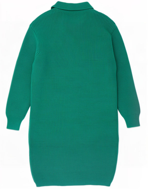 Marella Womens Loose Fit Jumper Dress UK 14 Medium Green Wool