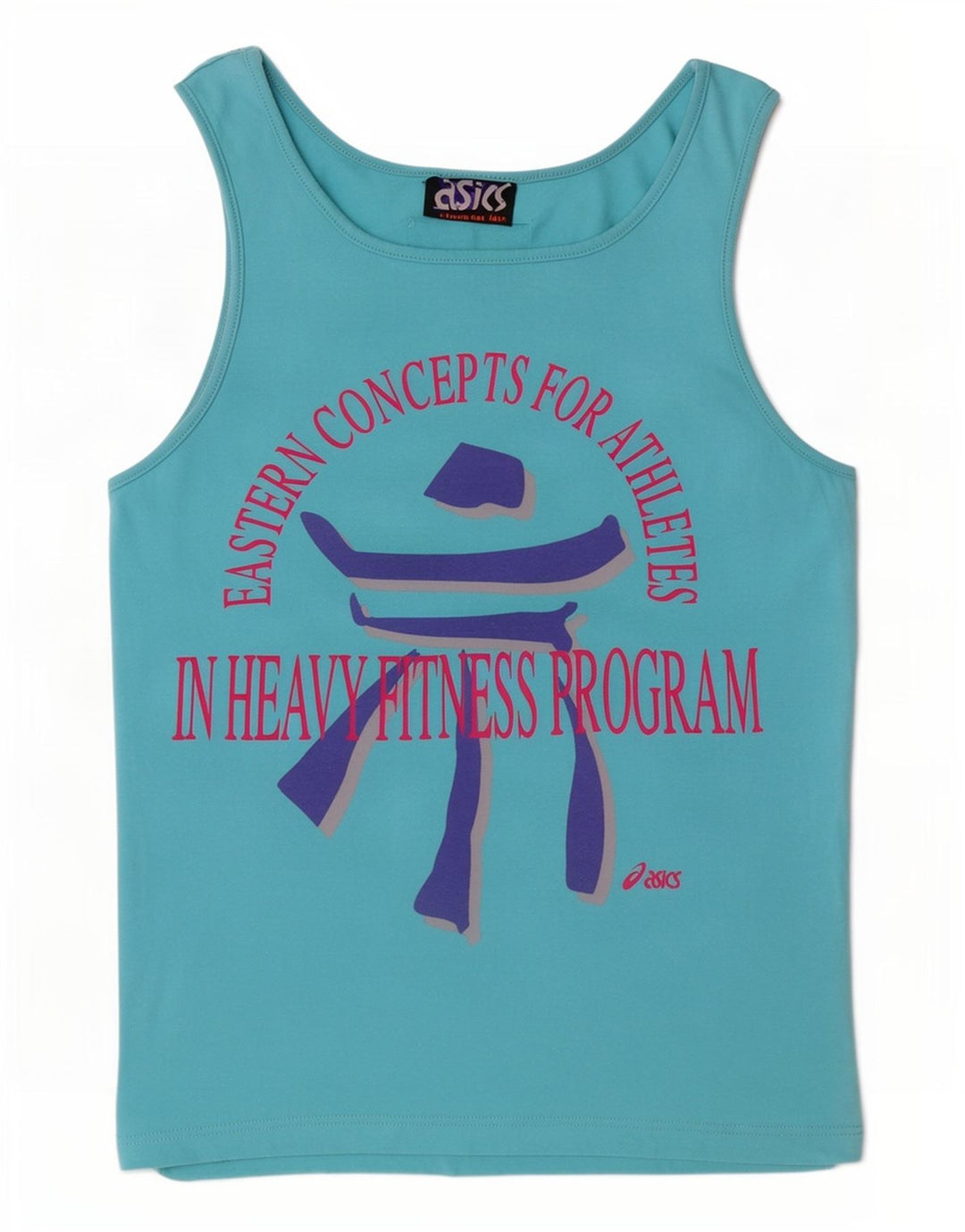 Asics Mens Graphic Vest Top Large Turquoise Cotton