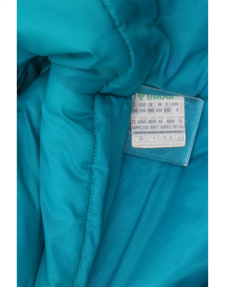 Brugi Mens Hooded Padded Jacket IT 48 Medium Purple Colourblock Polyester
