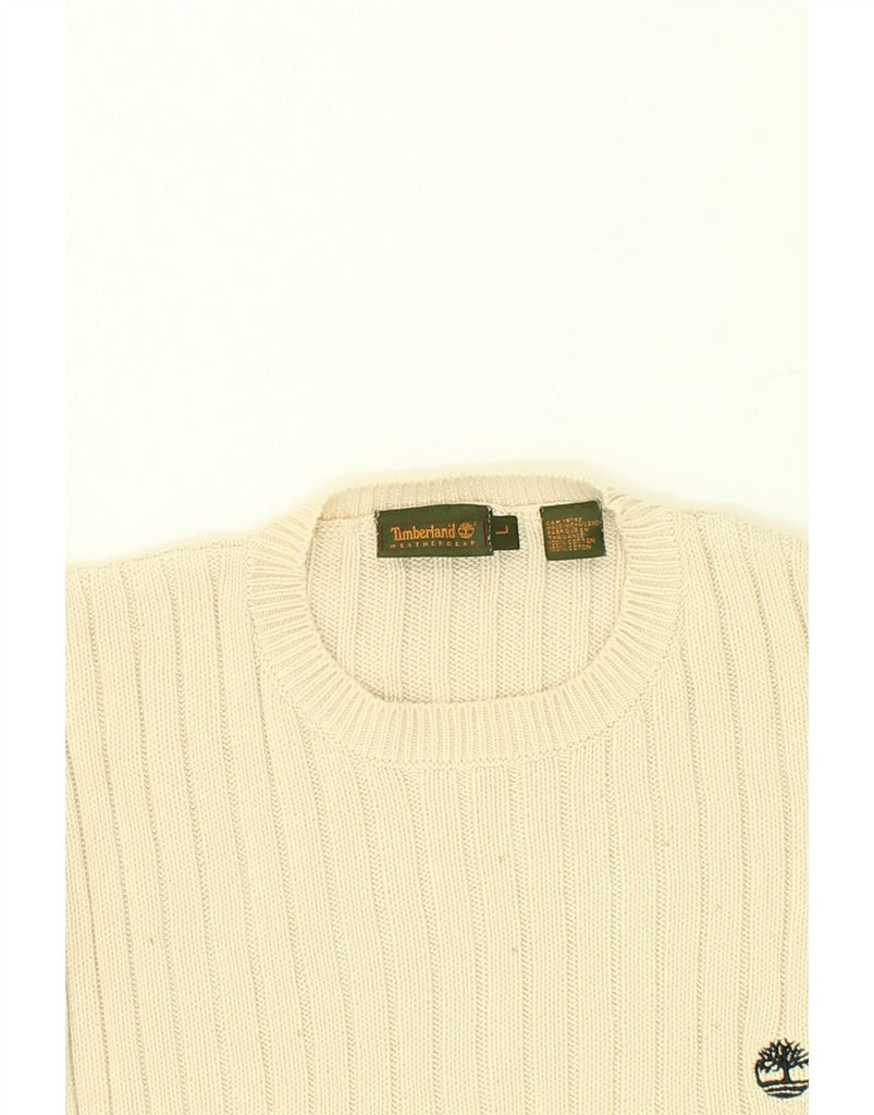 TIMBERLAND Mens Crew Neck Jumper Sweater Large Beige Cotton | Vintage Timberland | Thrift | Second-Hand Timberland | Used Clothing | Messina Hembry 