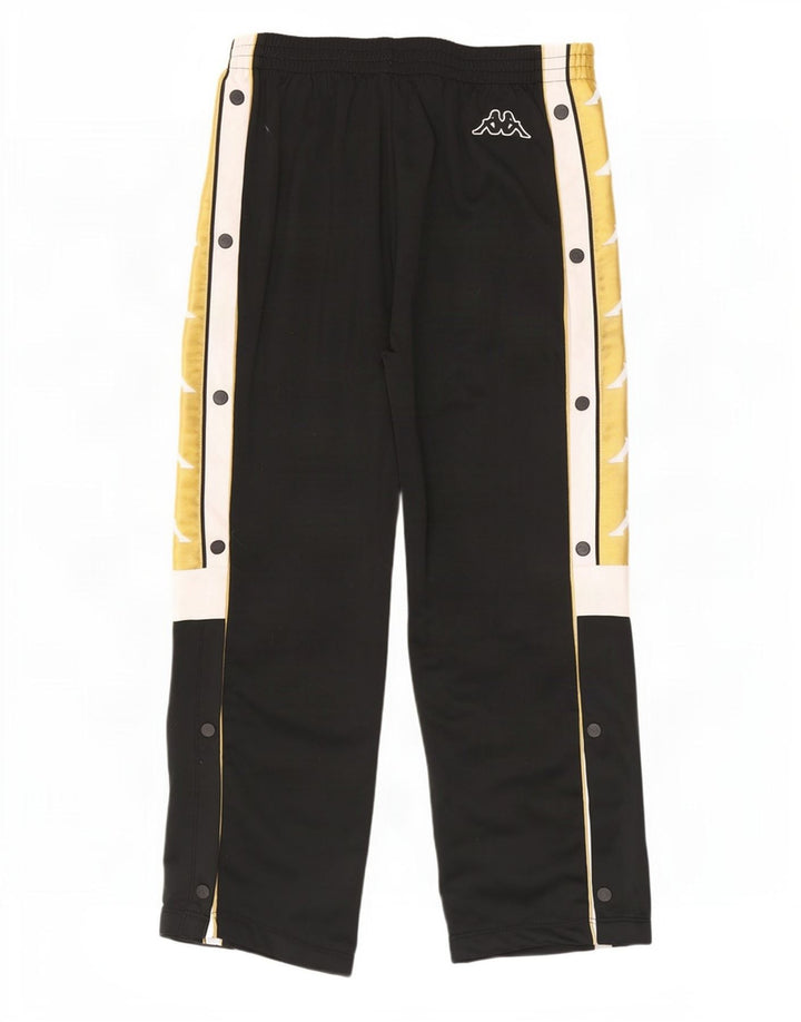 Kappa Mens Graphic Crop Tracksuit Trousers Small Black Colourblock