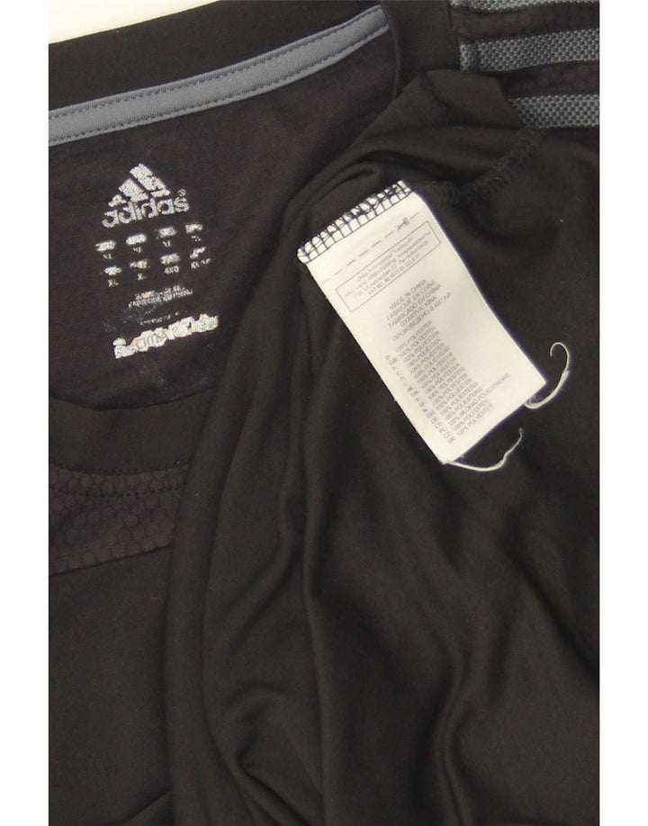Adidas Mens Climalite T-Shirt Top XL Black Colourblock Polyester