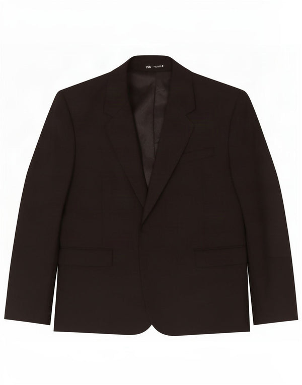 Zara Mens Blazer Jacket EU 52 Large Black Polyester