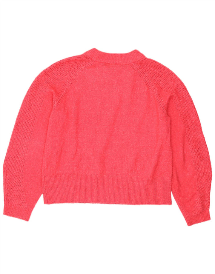 Marks & Spencer Womens Crew Neck Jumper Sweater UK 14 Medium Pink Acrylic