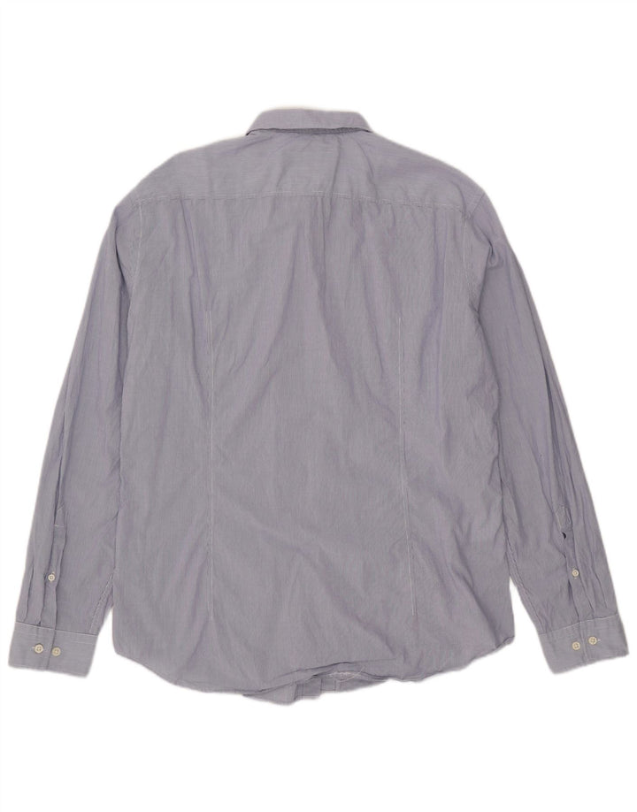 Hugo Boss Mens Regular Fit Shirt XL Blue Pinstripe Cotton