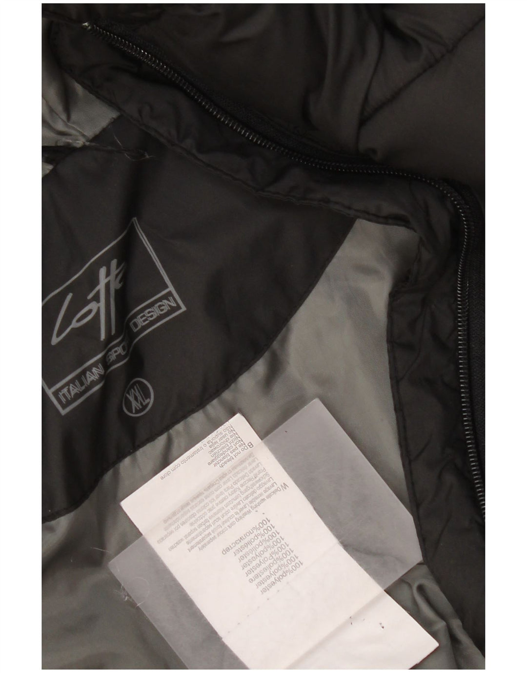 Lotto Mens Hooded Padded Jacket UK 44 2XL Black Polyester