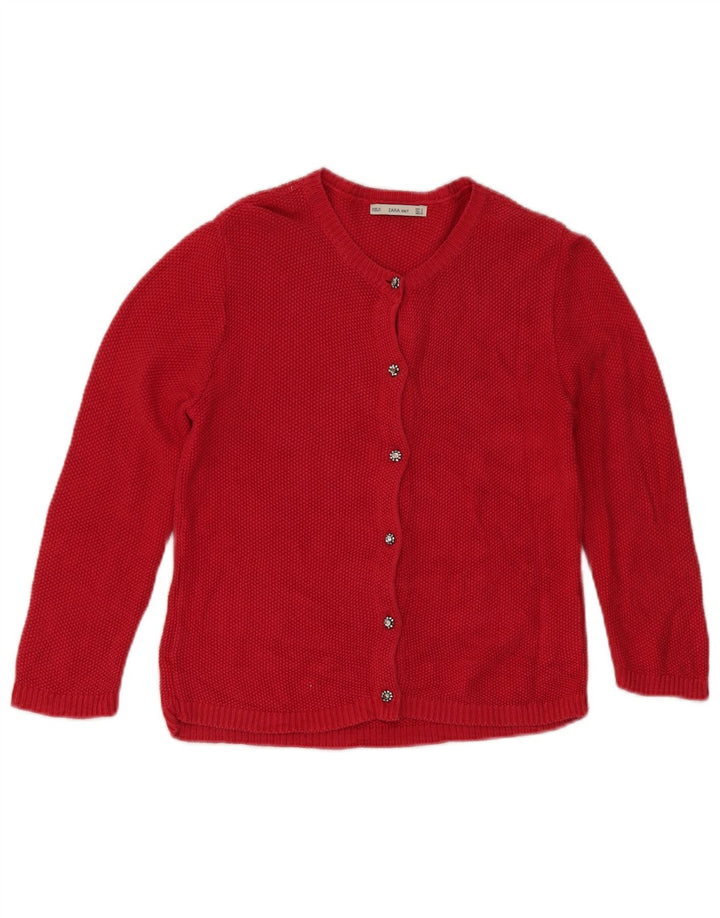 Zara Womens Cardigan Sweater UK 10 Small Red Viscose