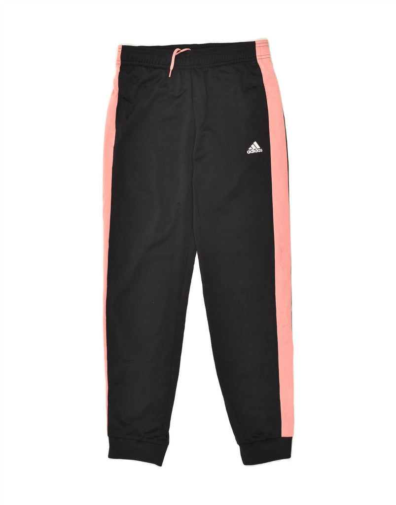 ADIDAS Girls Tracksuit Trousers Joggers 11-12 Years Black Polyester | Vintage Adidas | Thrift | Second-Hand Adidas | Used Clothing | Messina Hembry 