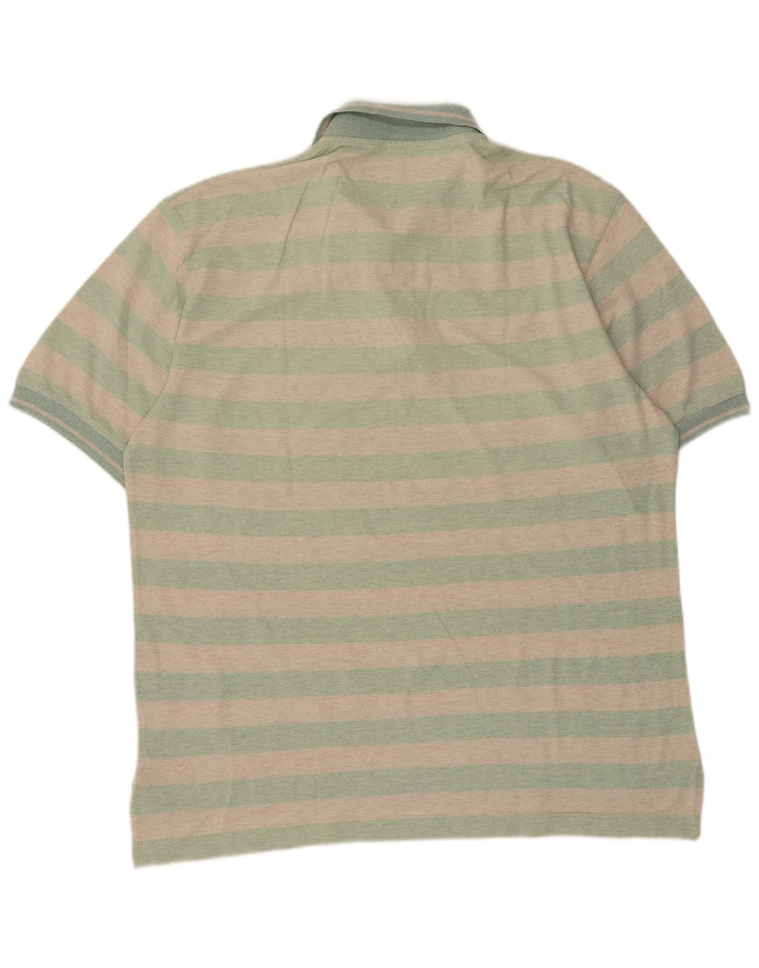 Seventy Mens Polo Shirt XL Turquoise Striped Cotton