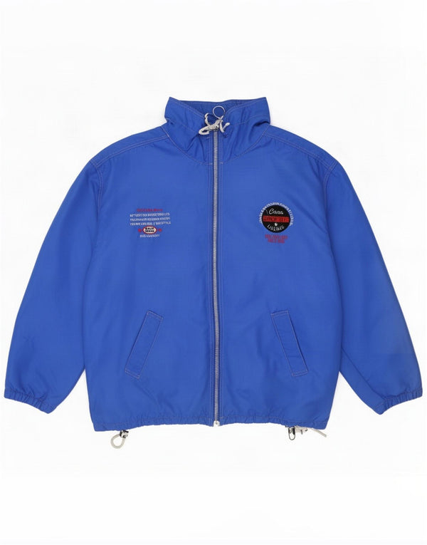 Cocoa Mens Graphic Tracksuit Top Jacket Large Blue Nylon