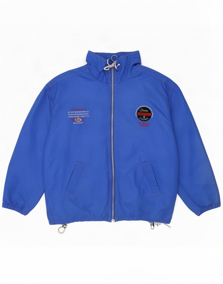 Cocoa Mens Graphic Tracksuit Top Jacket Large Blue Nylon