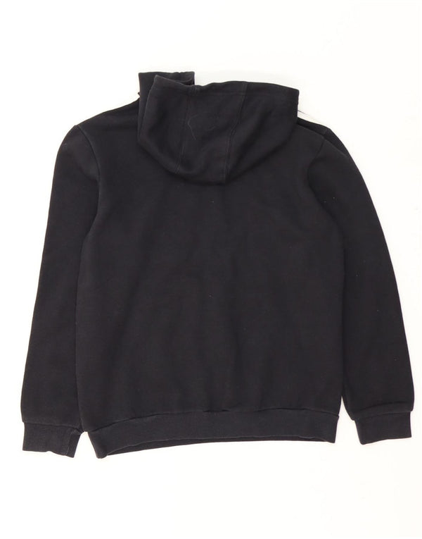 Adidas Boys Graphic Hoodie Jumper 11-12 Years Black Cotton