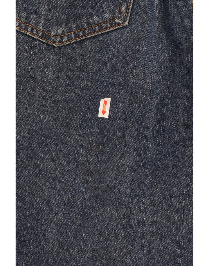 Wrangler Mens Straight Jeans W32 L32 Navy Blue Cotton