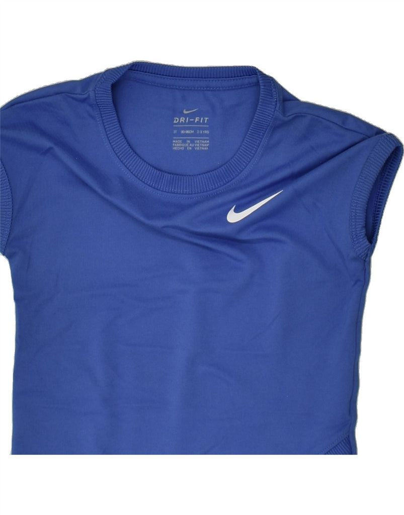 NIKE Girls Dri Fit T-Shirt Top 2-3 Years Blue Polyester | Vintage Nike | Thrift | Second-Hand Nike | Used Clothing | Messina Hembry 