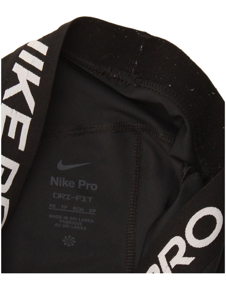NIKE Womens Graphic Leggings UK 4 XS  Black