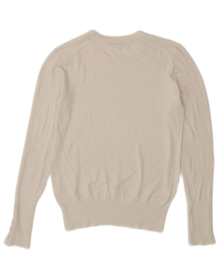 Zara Womens Crew Neck Jumper Sweater UK 12 Medium White