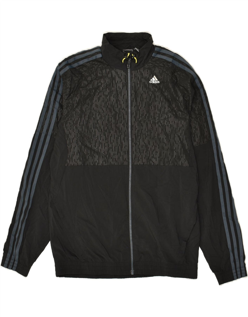 ADIDAS Mens Graphic Tracksuit Top Jacket UK 36/38 Small Black Geometric | Vintage Adidas | Thrift | Second-Hand Adidas | Used Clothing | Messina Hembry 