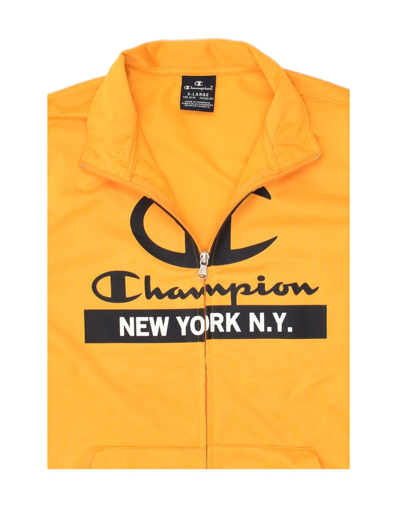 CHAMPION Boys Graphic Tracksuit Top Jacket 13-14 Years XL  Yellow | Vintage Champion | Thrift | Second-Hand Champion | Used Clothing | Messina Hembry 