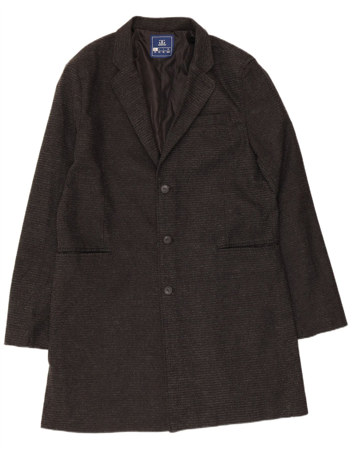 Vintage Mens Overcoat UK 40 Large Grey Cotton