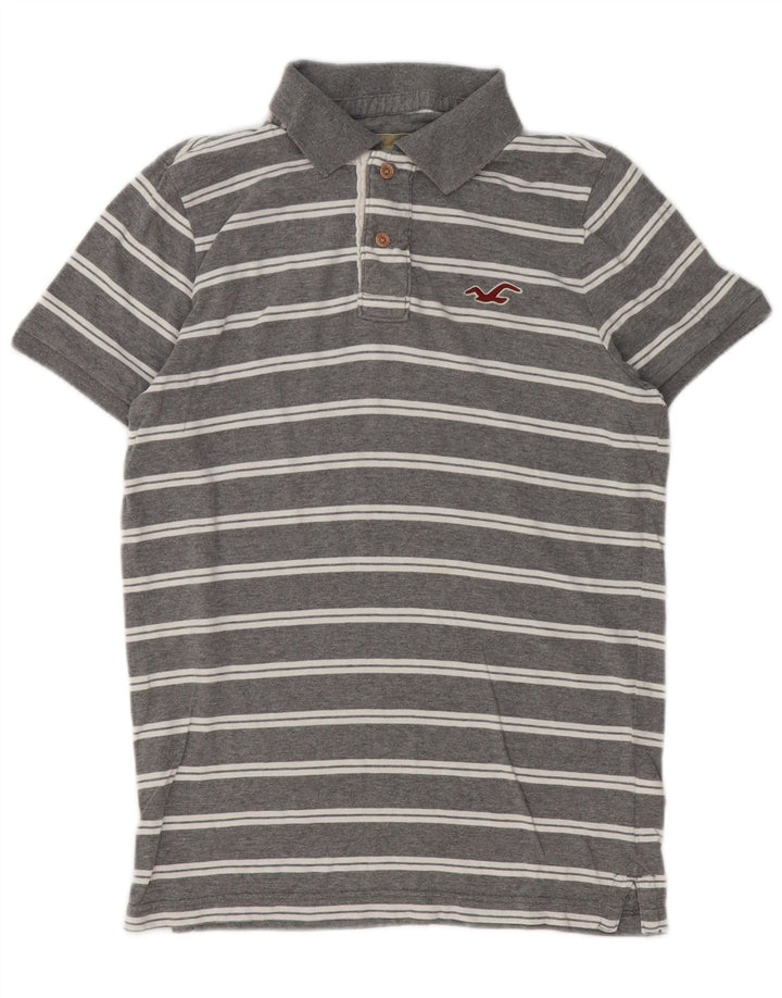 Hollister Mens Polo Shirt Medium Grey Cotton