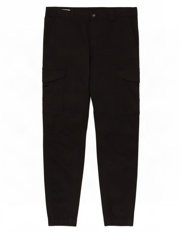 Jack & Jones Mens Slim Fit Cargo Trousers W34 L29 Black Cotton