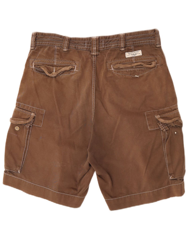Polo Ralph Lauren Mens Cargo Shorts W34 Large Brown Cotton