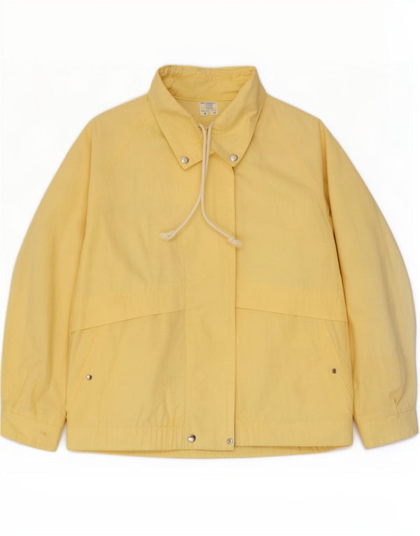 Vintage Womens Loose Fit Bomber Jacket EU 38 Medium Yellow Cotton