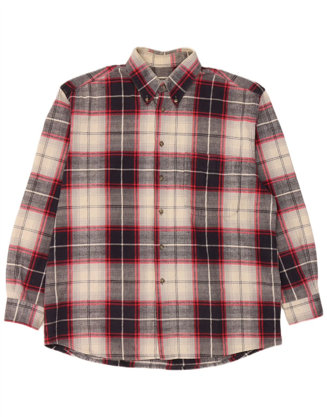 Rodrigo Mens Flannel Shirt XL Navy Blue Check Cotton