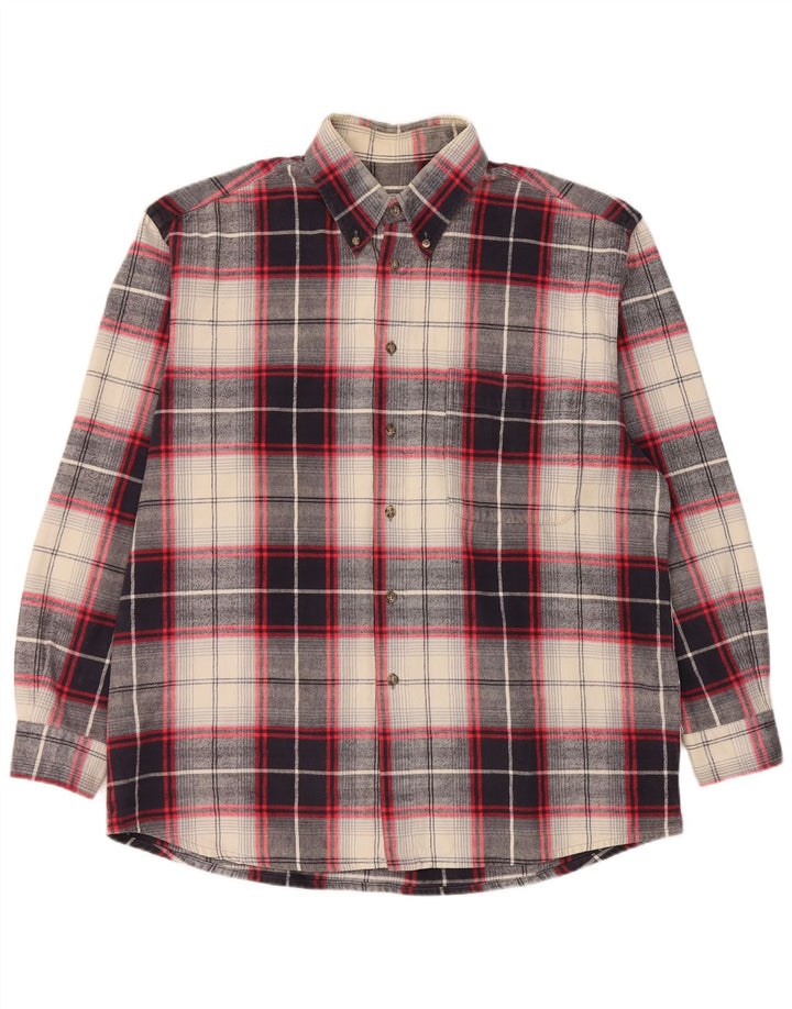 Rodrigo Mens Flannel Shirt XL Navy Blue Check Cotton