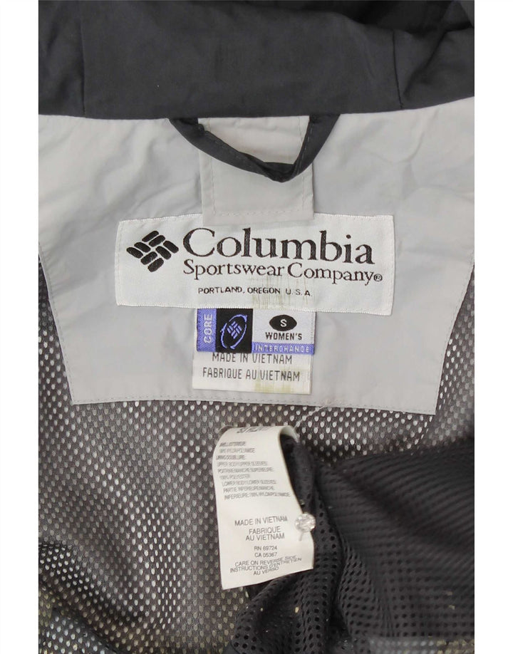 Columbia Womens Interchange Hooded Rain Jacket UK 10 Small Grey Colourblock