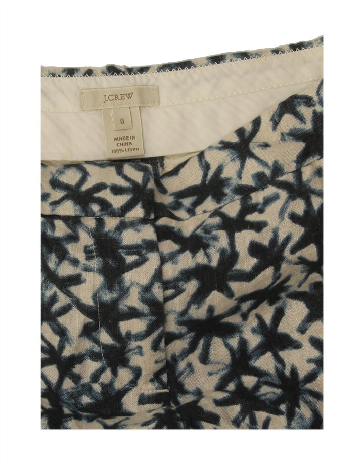 J. CREW Womens Abstract Pattern Chino Shorts US 0 XS W28 Blue Linen Vintage J. Crew and Second-Hand J. Crew from Messina Hembry 