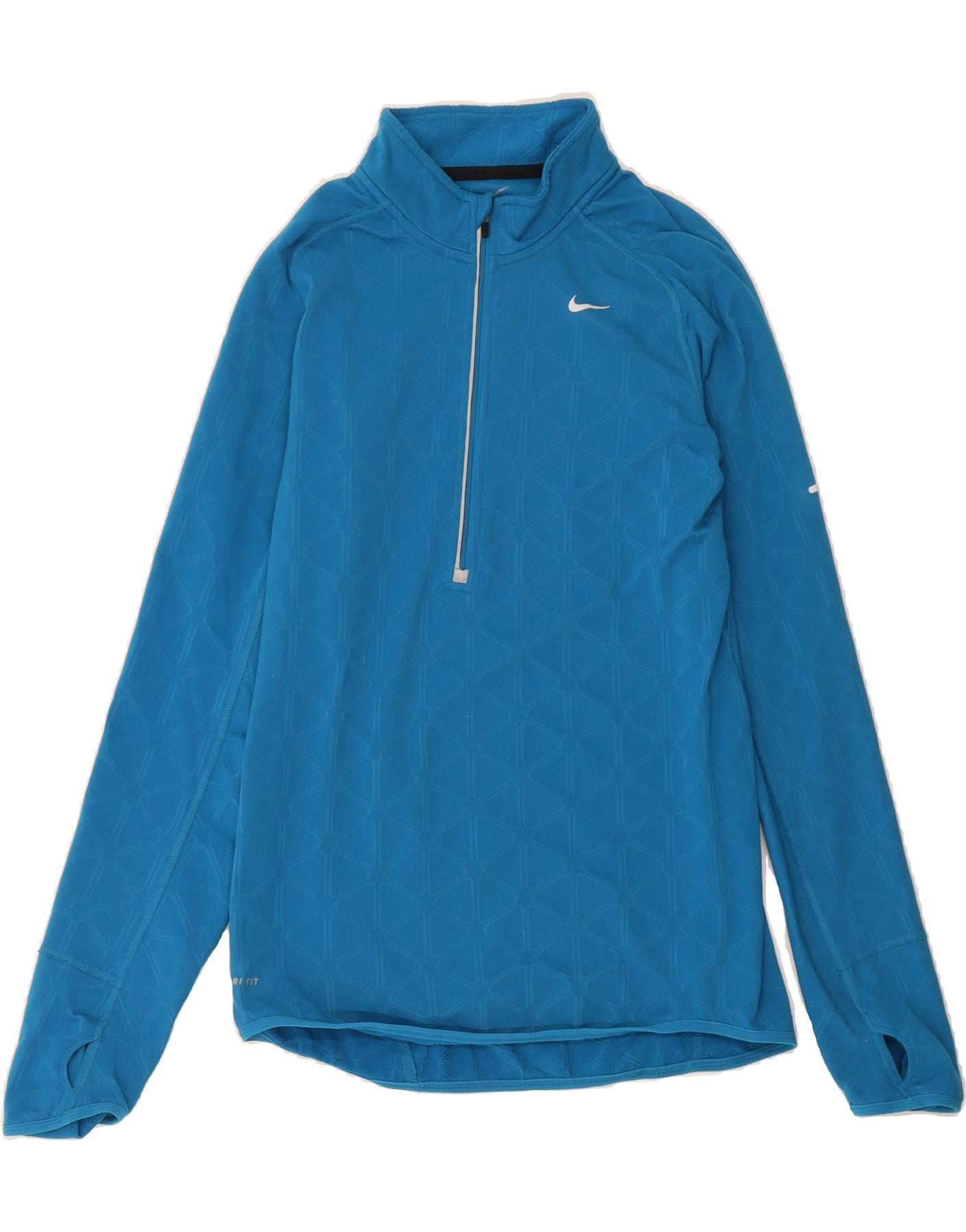 NIKE Womens Dri Fit Pullover Tracksuit Top UK 10 Small Blue