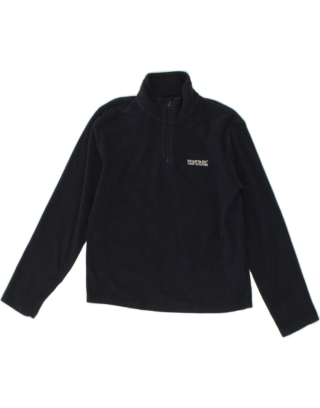 REGATTA Womens Zip Neck Fleece Jumper UK 10 Small Navy Blue Polyester Vintage Regatta and Second-Hand Regatta from Messina Hembry 
