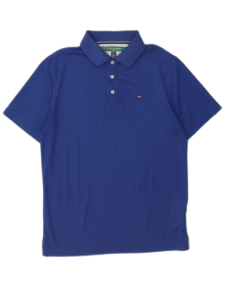 Tommy Hilfiger Mens Golf Polo Shirt Medium Blue Polyester