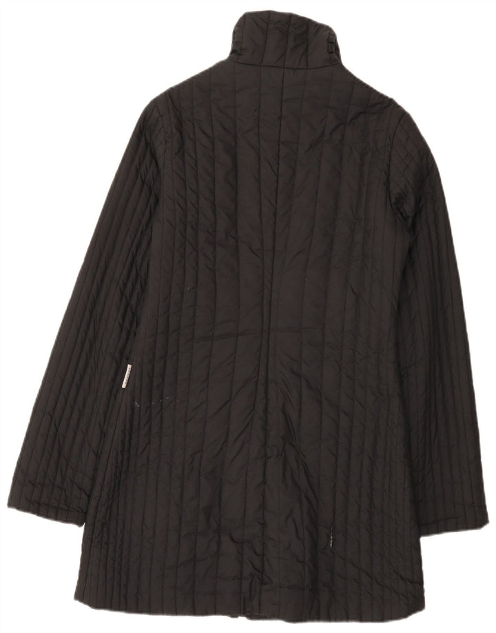 Vintage Womens Padded Coat UK 10 Small Black Polyester