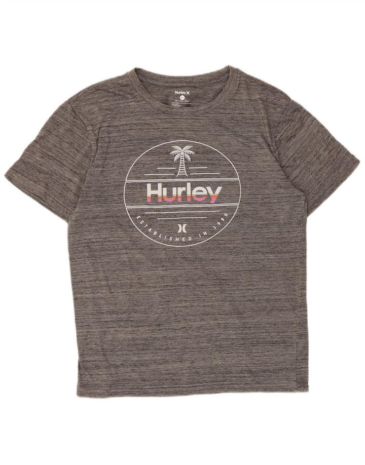 Hurley Womens Petit Graphic T-Shirt Top UK 10 Small Grey Flecked Polyester