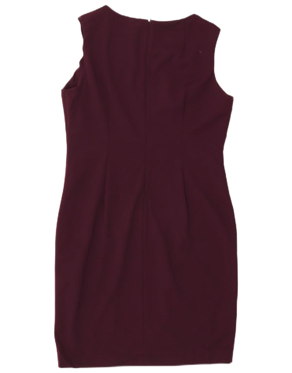CALVIN KLEIN Womens Sleeveless Sheath Dress US 14 Large Burgundy Polyester