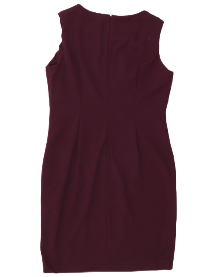 CALVIN KLEIN Womens Sleeveless Sheath Dress US 14 Large Burgundy Polyester