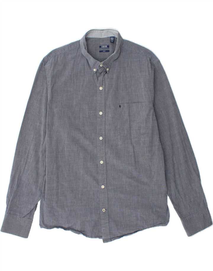 IZOD Mens Slim Fit Shirt XL Grey Cotton Vintage Izod and Second-Hand Izod from Messina Hembry 