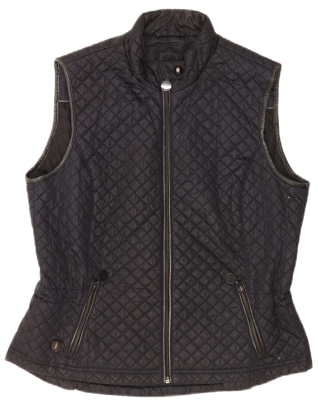 Massimo Dutti Womens Quilted Gilet UK 18 XL Black Polyester