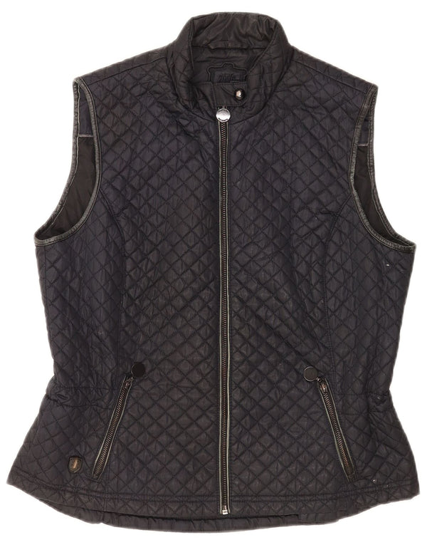 Massimo Dutti Womens Quilted Gilet UK 18 XL Black Polyester